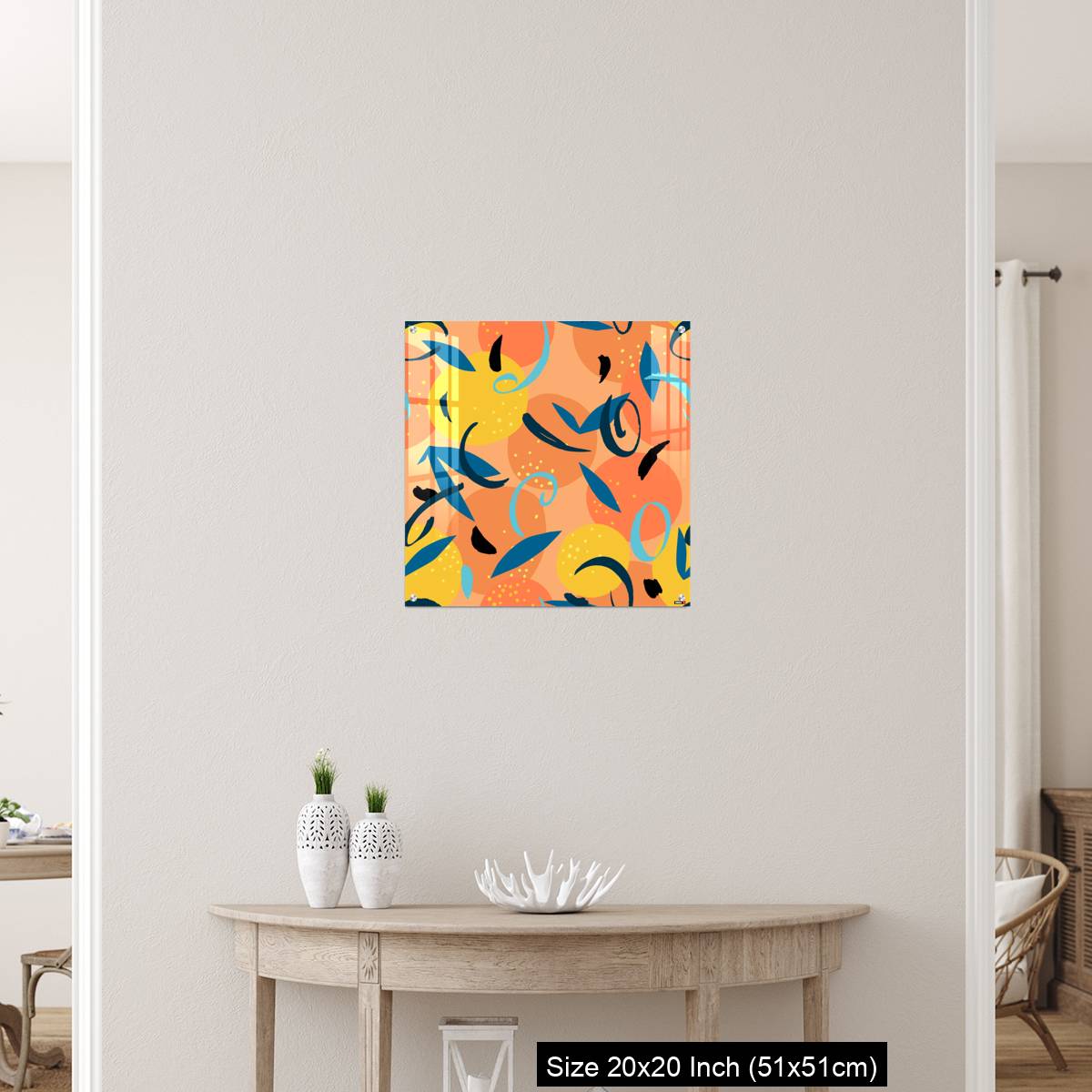 OMGs Acrylic Wall Decor – Floral Fruit seamless pattern made of oranges with leaves - Image 19