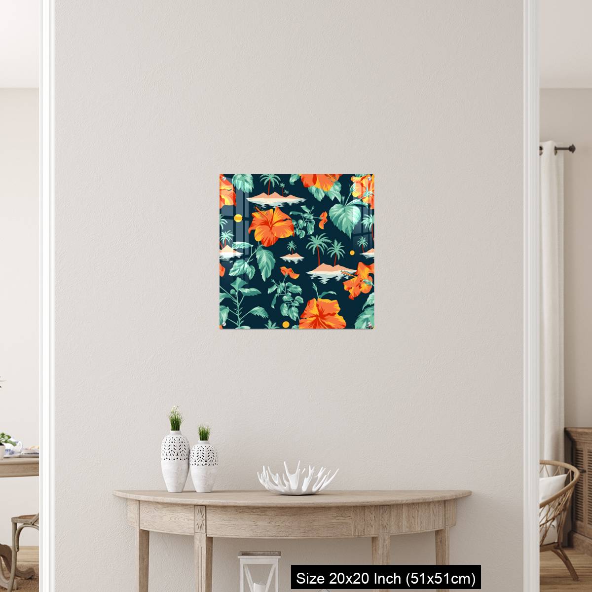 OMGs Acrylic Wall Decor – Floral seamless pattern with Chinese Hibiscus rose flowers. - Image 19