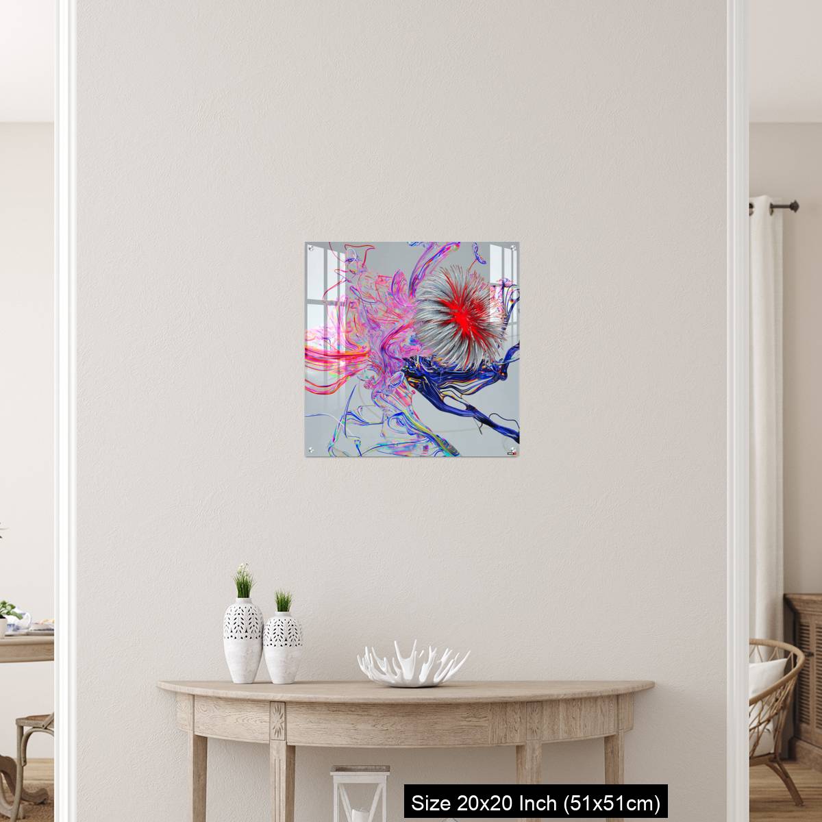 OMGs Acrylic Wall Decor – Flower abstract 3D color wired glass  background - Image 19