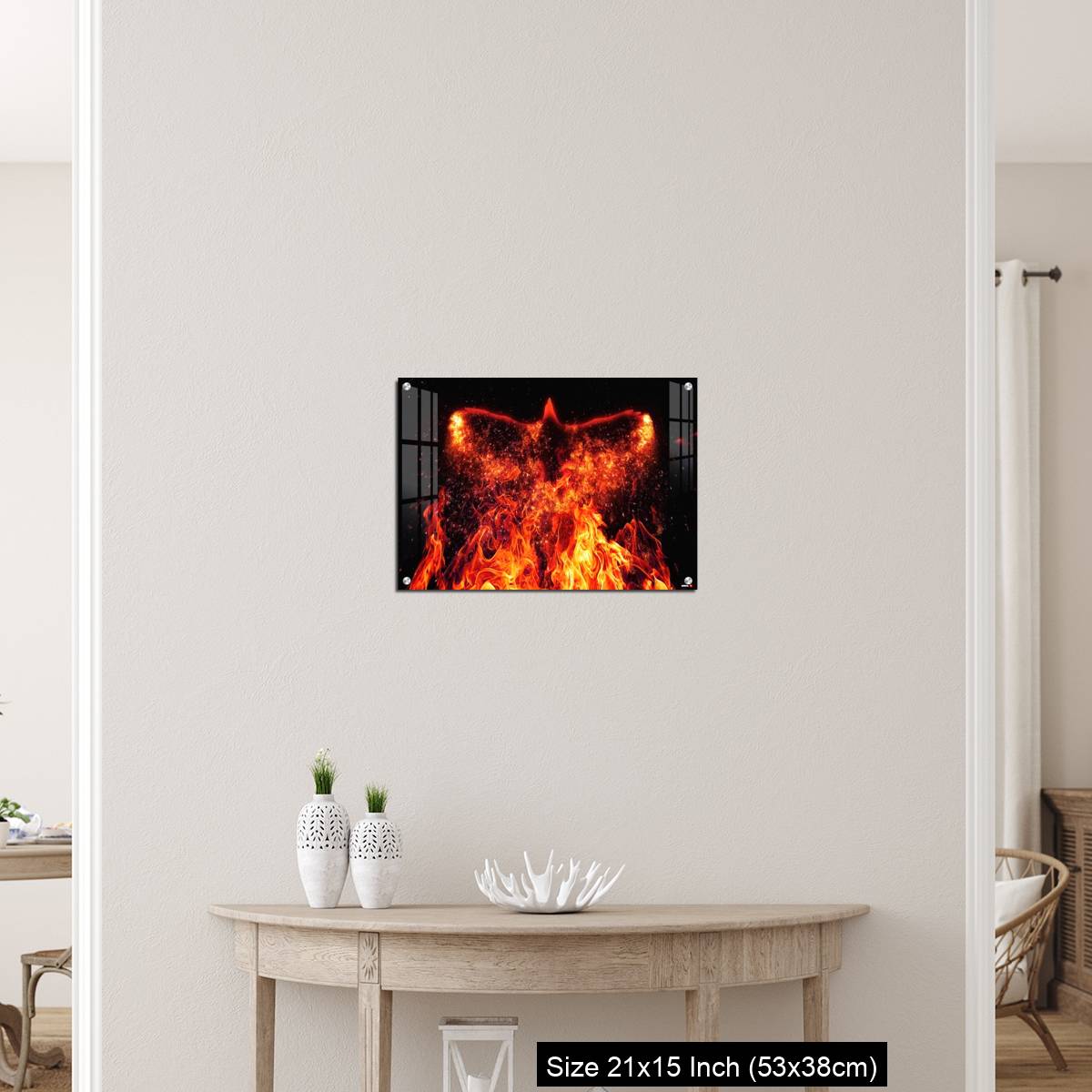 OMGs Acrylic Wall Decor – A firebird flapping its wings in the dark - Image 19