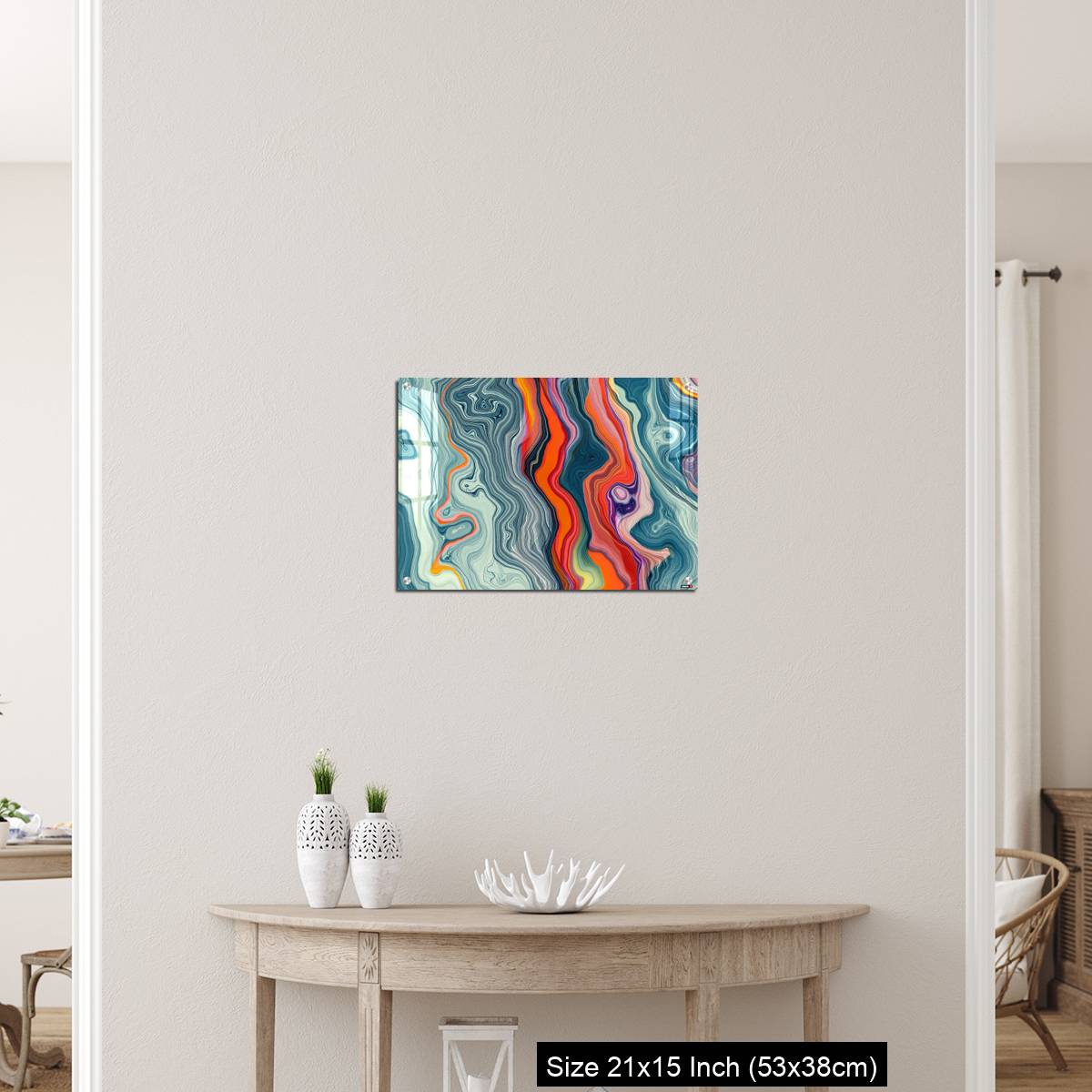 OMGs Acrylic Wall Decor – Abstract Marble Waves Acrylic Background. Gray Orange Marbling Texture. Agate Ripple Pattern. - Image 19