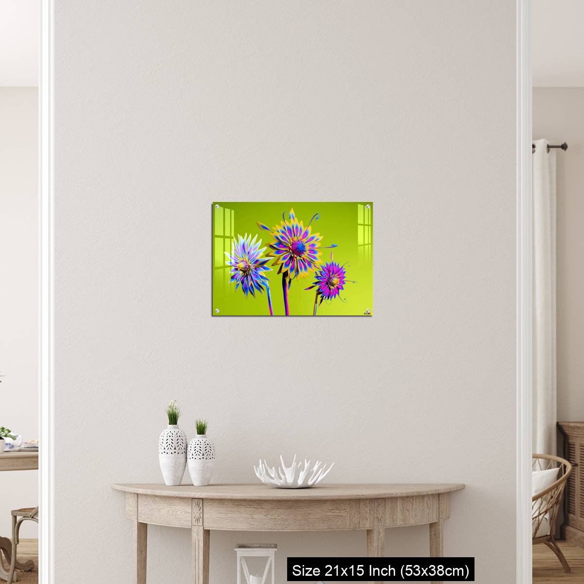 OMGs Acrylic Wall Decor – Artificial Multicolor CGI Abstract flowers_stock photo - Image 19