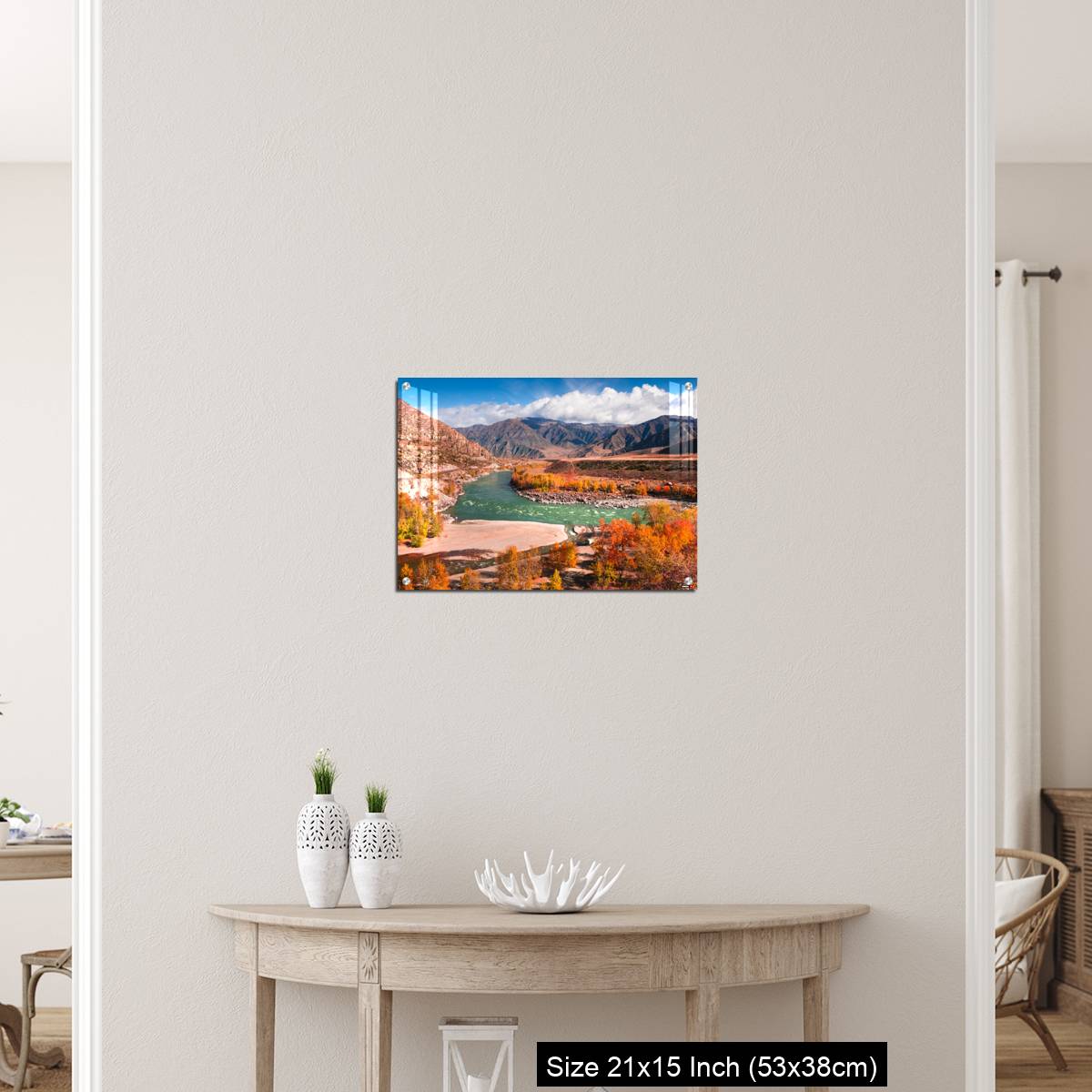 OMGs Acrylic Wall Decor – Autumn landscape of Katun river and mountains with yellow trees in Altai, Siberia, Russia. - Image 19