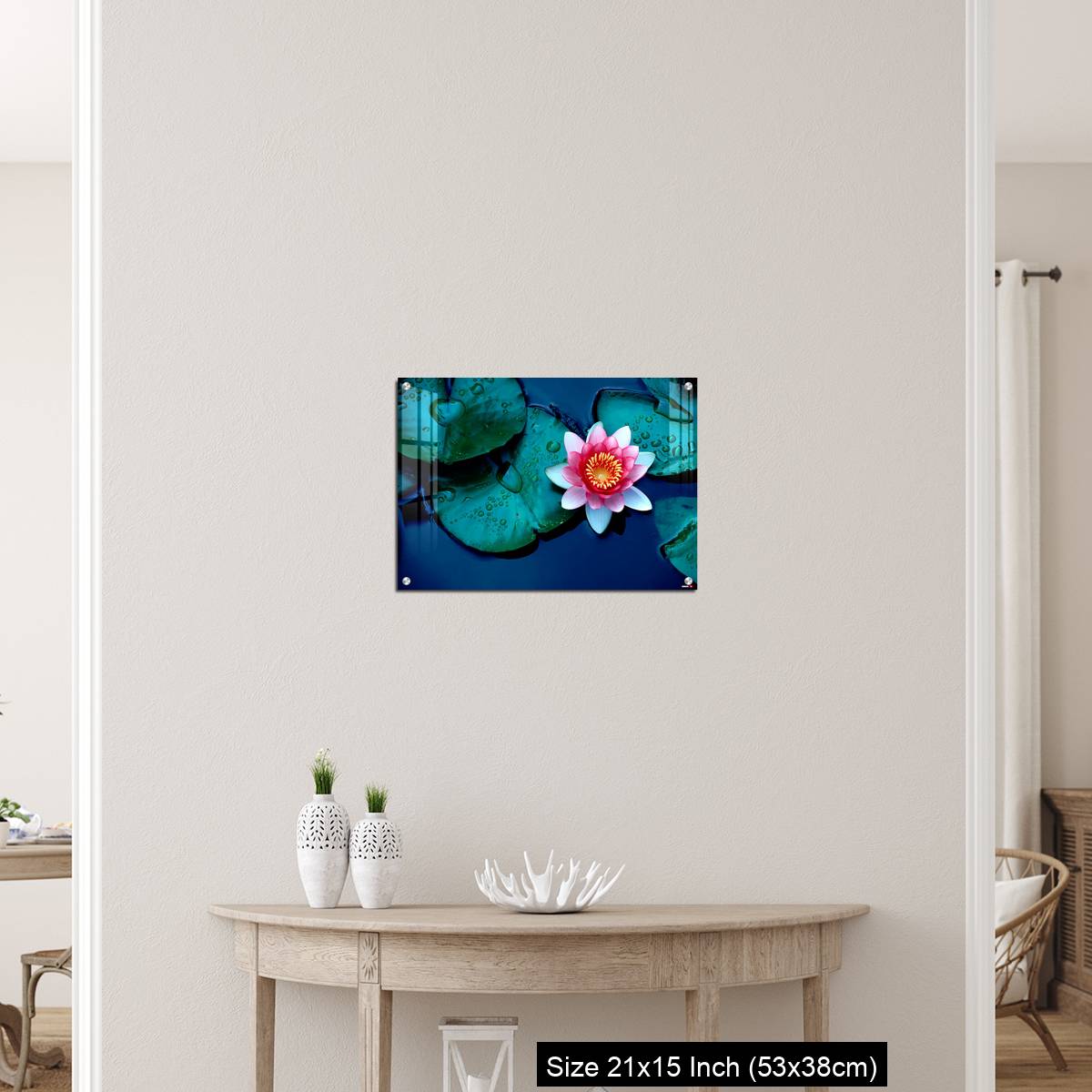 OMGs Acrylic Wall Decor – Brightly colored water lily floating on a stil pond - Image 19
