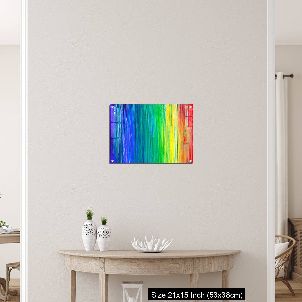 OMGs Acrylic Wall Decor – Brush stroke in rainbow colors colorful background. Symbol of childhood or equality - Image 19