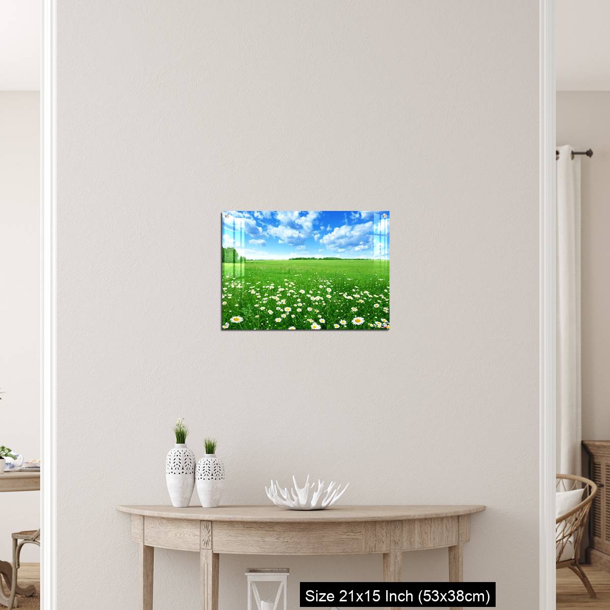 OMGs Acrylic Wall Decor – Field with white daisies under blue sky. - Image 19