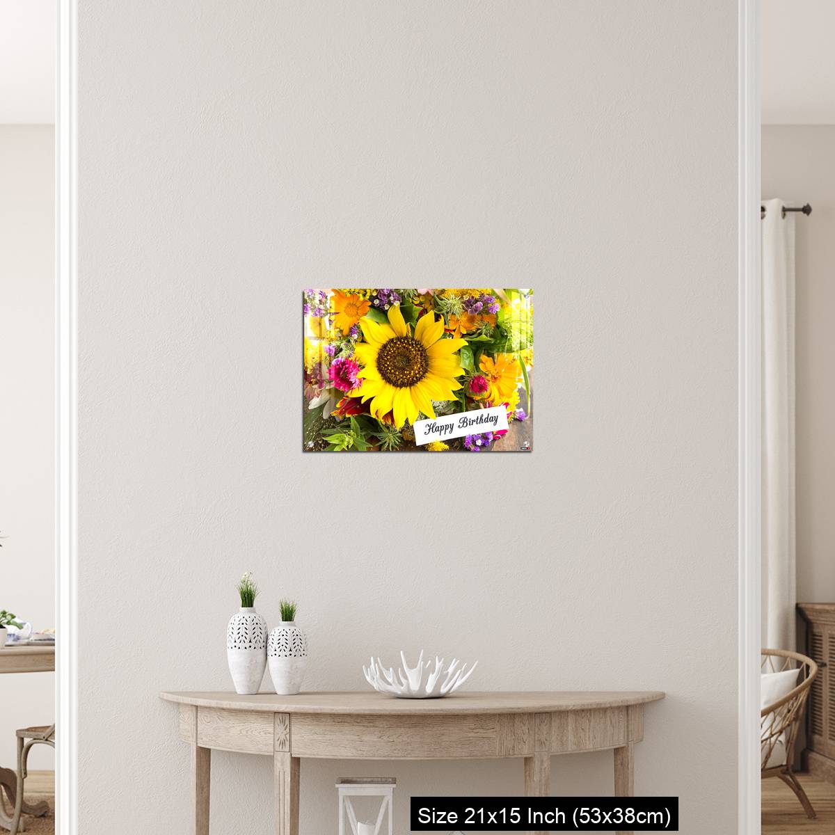 OMGs Acrylic Wall Decor – Happy Birthday Card with Bouquet of Summer Flowers - Image 19
