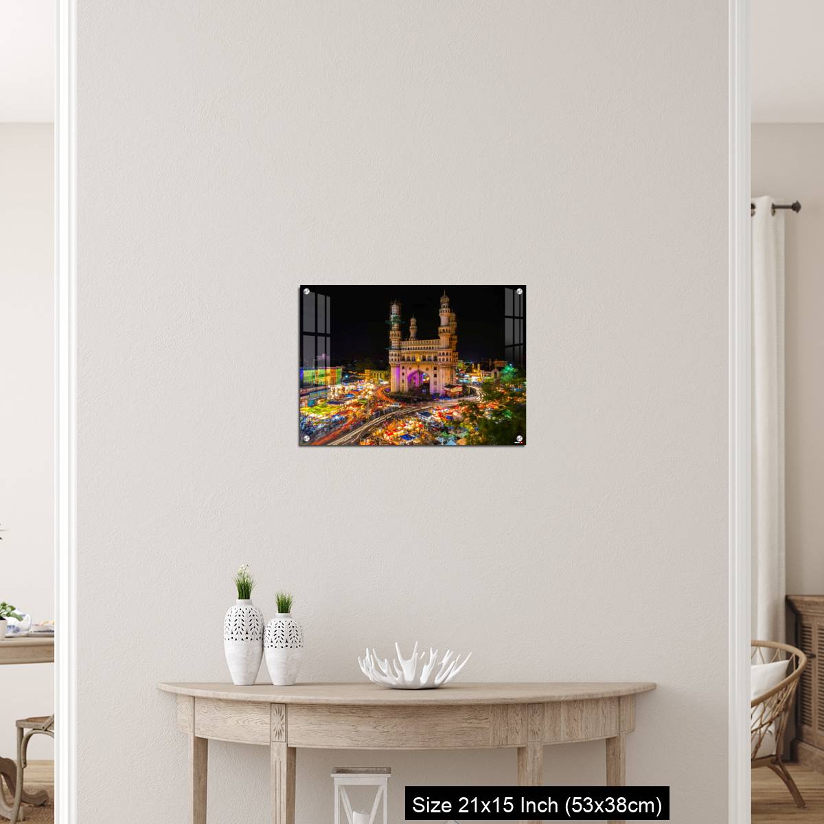 OMGs Acrylic Wall Decor – High Wide Angle View of Charminar in the Night - Image 19