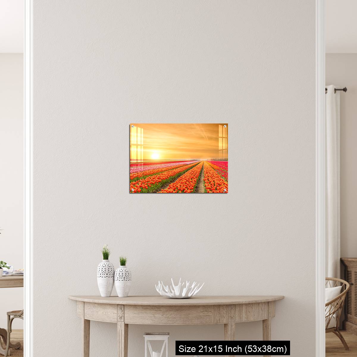 OMGs Acrylic Wall Decor – Landscape of Netherlands tulips with sunlight in Netherlands. - Image 19