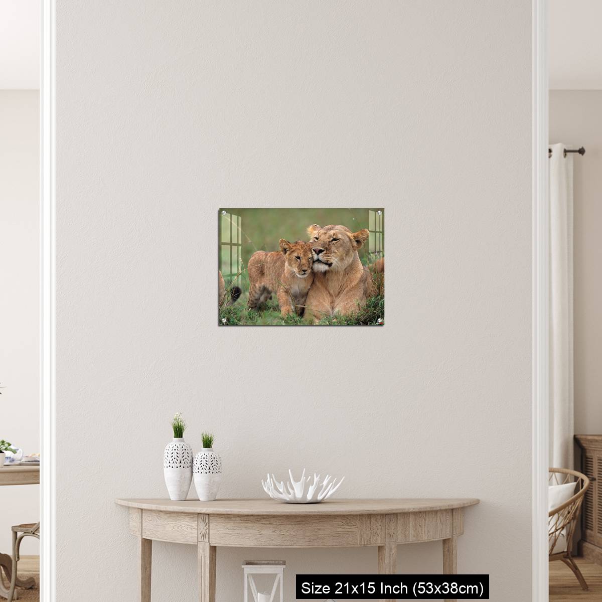 OMGs Acrylic Wall Decor – Lioness (Panthera leo) with cubs lying on grass, Kenya - Image 19