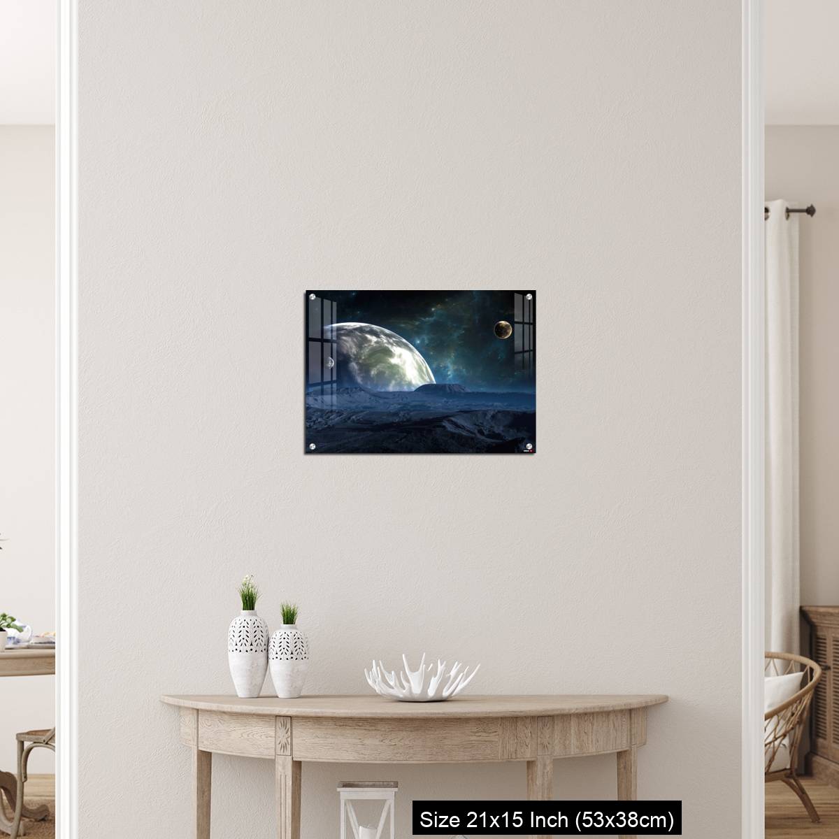 OMGs Acrylic Wall Decor – New Exoplanet or Extrasolar planet with atmosphere and moon - Image 19