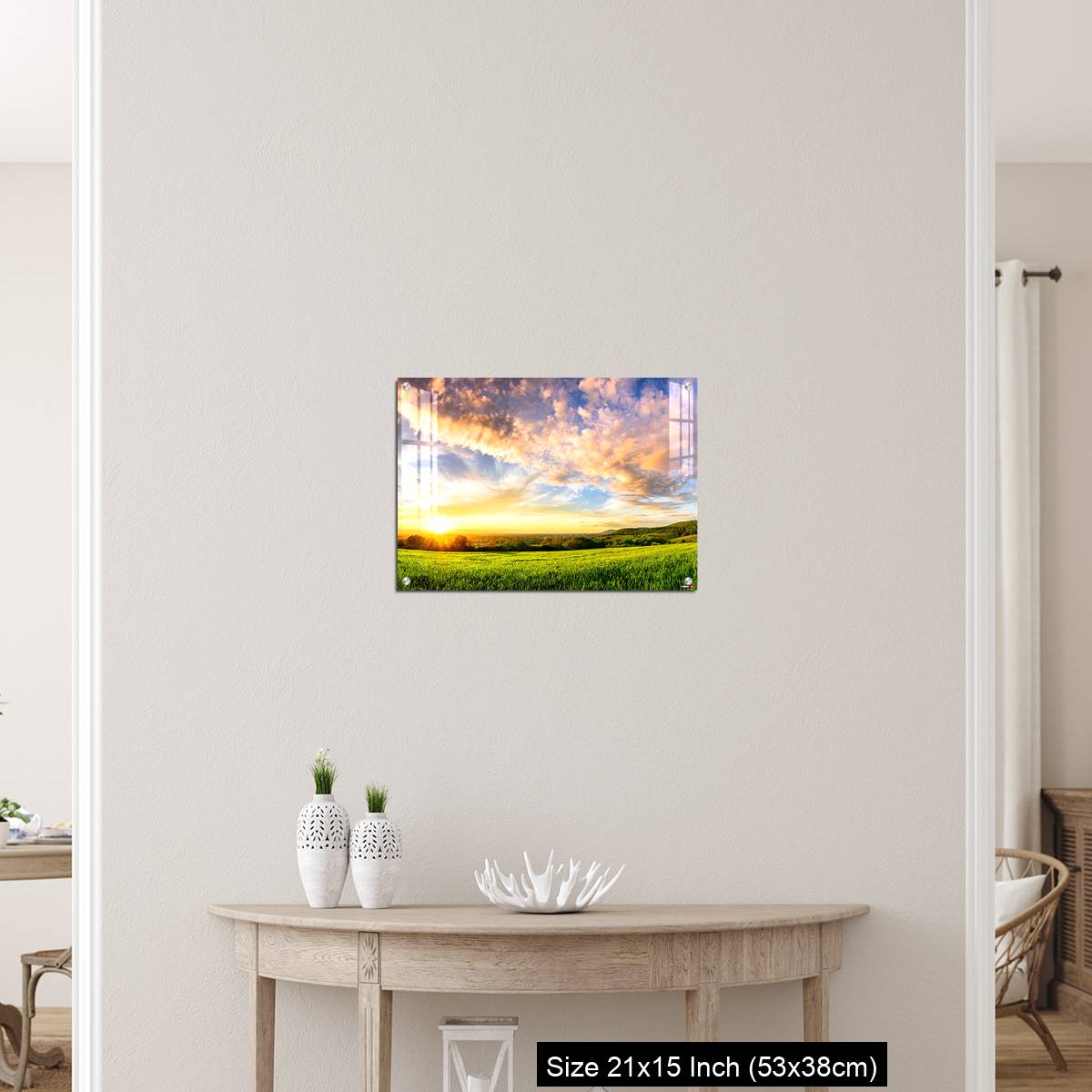 OMGs Acrylic Wall Decor – Panorama of colourful sunset on a green meadow - Image 19