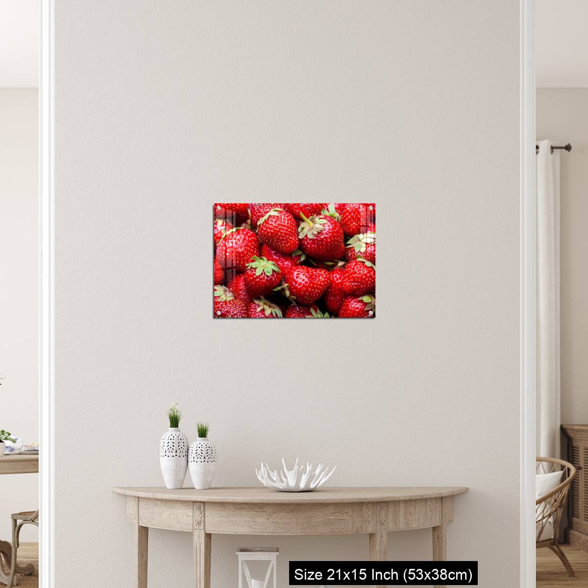 OMGs Acrylic Wall Decor – Ripe organic strawberries full frame background - Image 19