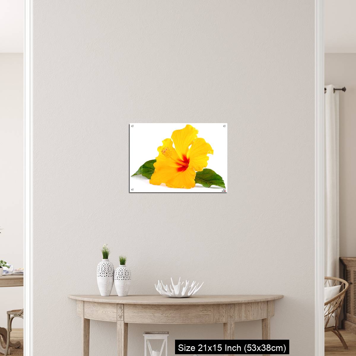 OMGs Acrylic Wall Decor – Tropical Yellow Hibiscus Flower isolated on white - Image 19