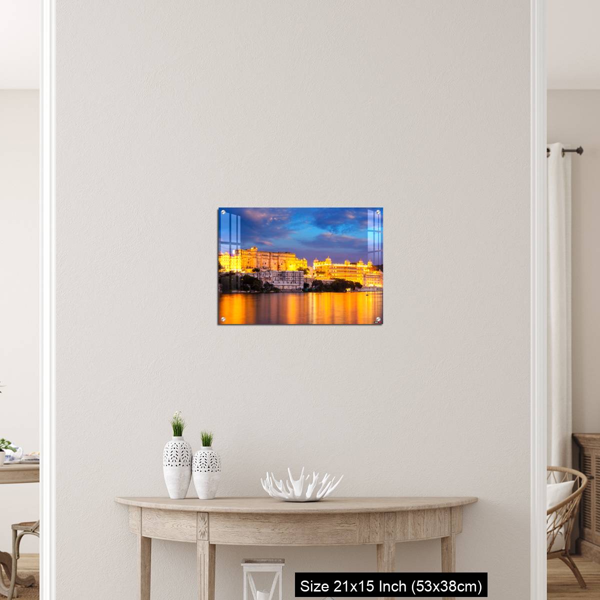 OMGs Acrylic Wall Decor – Udaipur City Palace in the evening view. Udaipur, India - Image 19