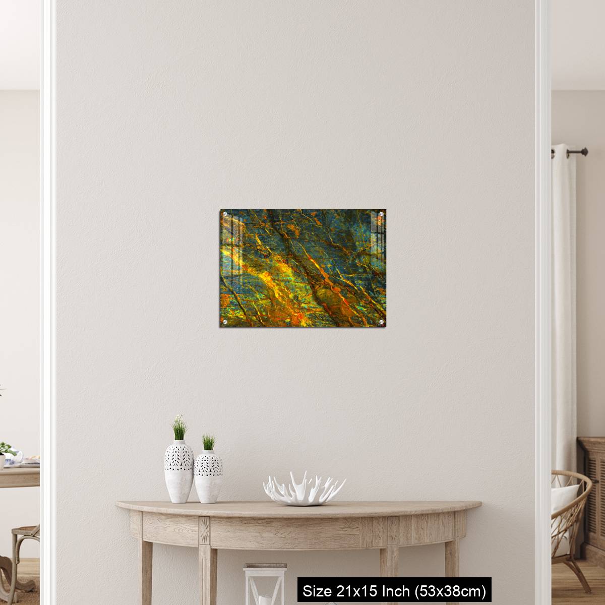 OMGs Acrylic Wall Decor – Yellow orange blue abstract grunge background - Image 19