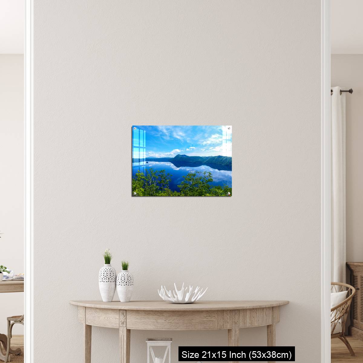 OMGs Acrylic Wall Decor – panoramic view of a lake reflecting sky. Lake Mashu,Akan National Park,Japan. - Image 19