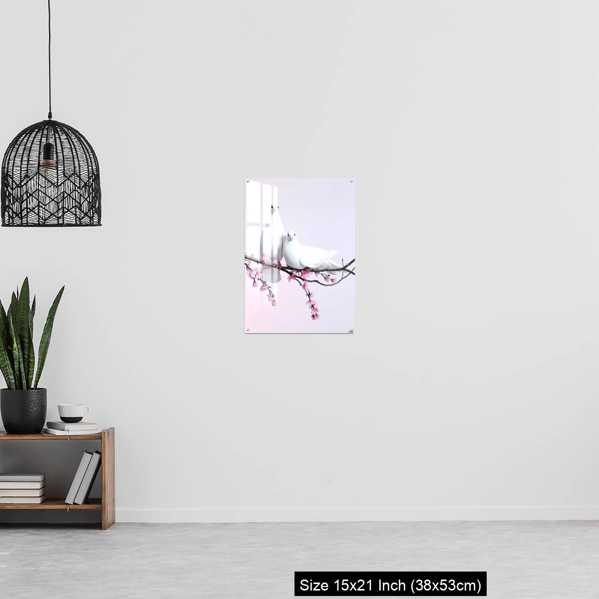 OMGs Acrylic Wall Decor – A pair of doves sat on a branch with blossom - Image 20