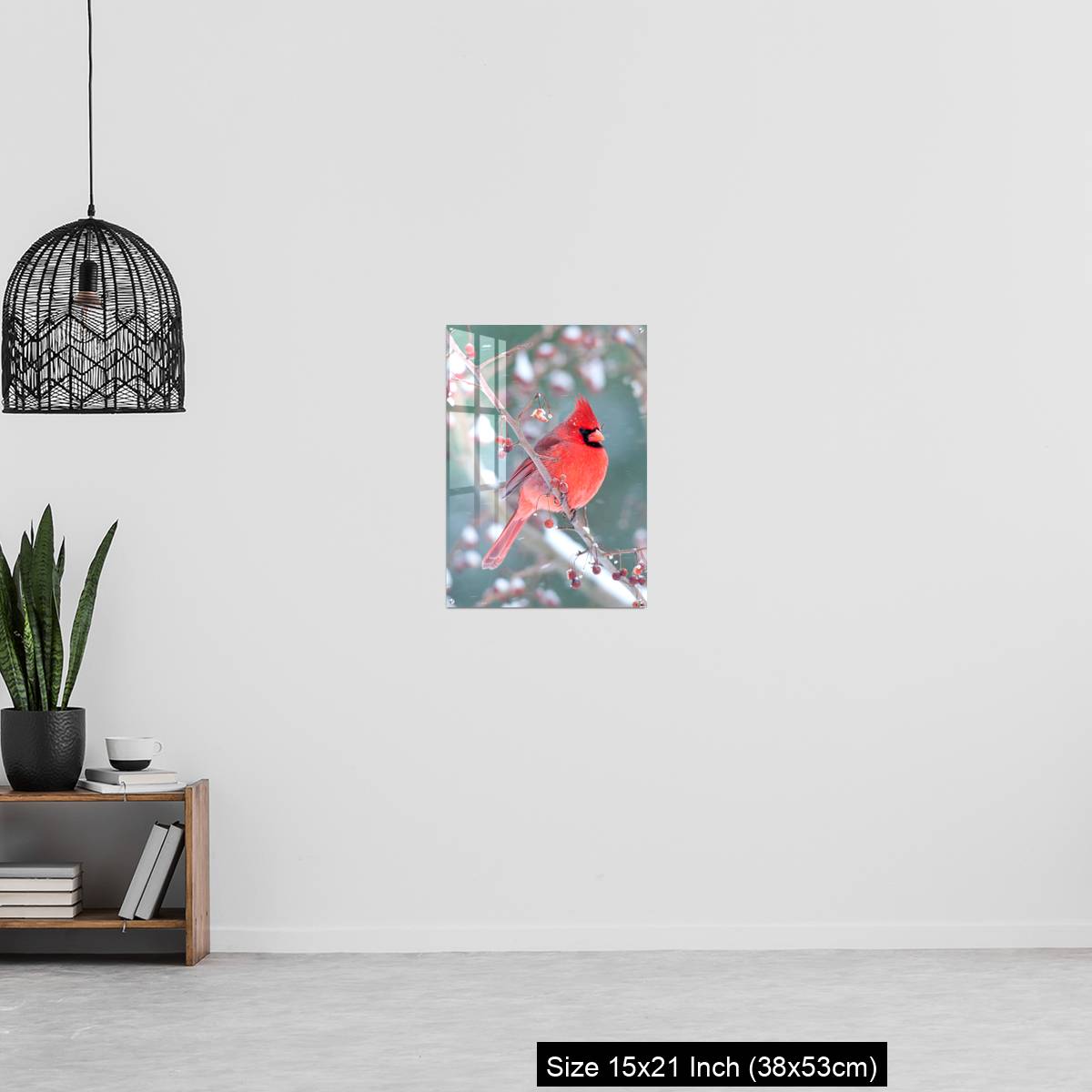 OMGs Acrylic Wall Decor – Northern Cardinal and light snow in winter - Image 20