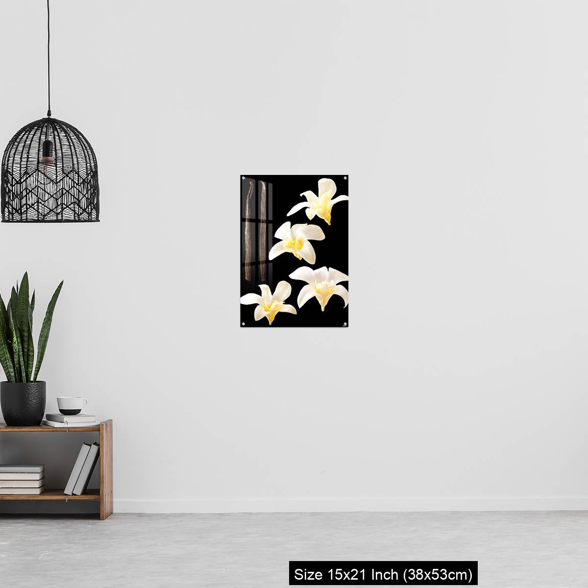 OMGs Acrylic Wall Decor – Vanilla flowers and stick isolated on black background - Image 20