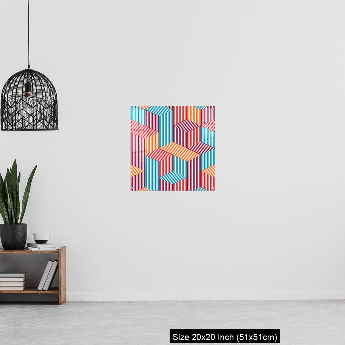 OMGs Acrylic Wall Decor – 3D dimensional lined cubes seamless pattern, geometric endless texture with lines and boxes - Image 20