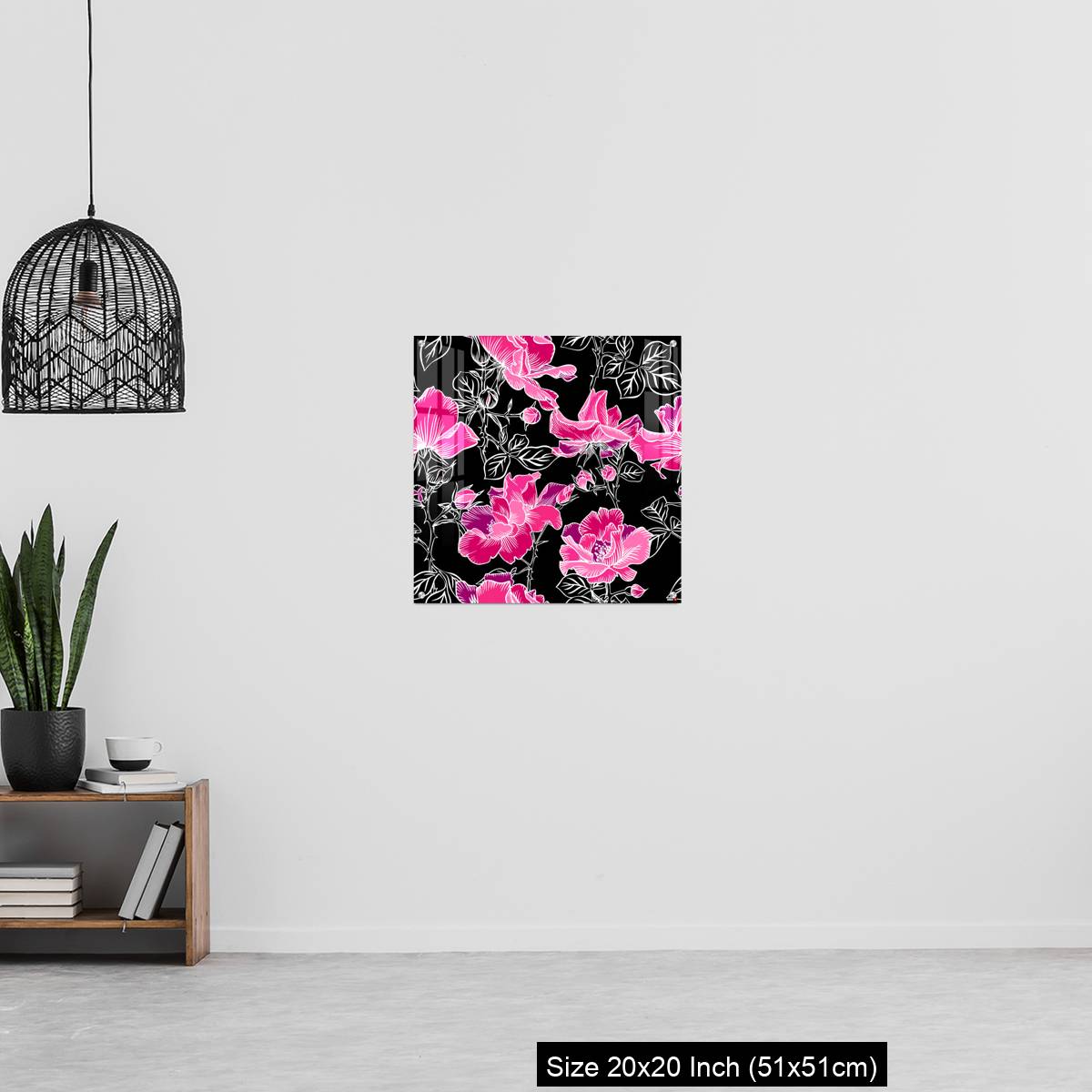 OMGs Acrylic Wall Decor – Seamless pattern with blossom red large roses petals buds and leaves. - Image 20