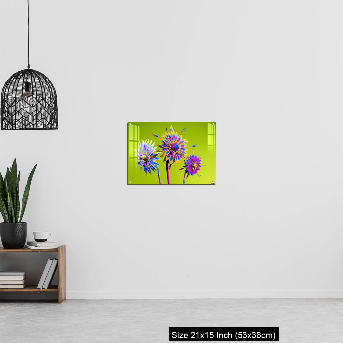 OMGs Acrylic Wall Decor – Artificial Multicolor CGI Abstract flowers_stock photo - Image 20