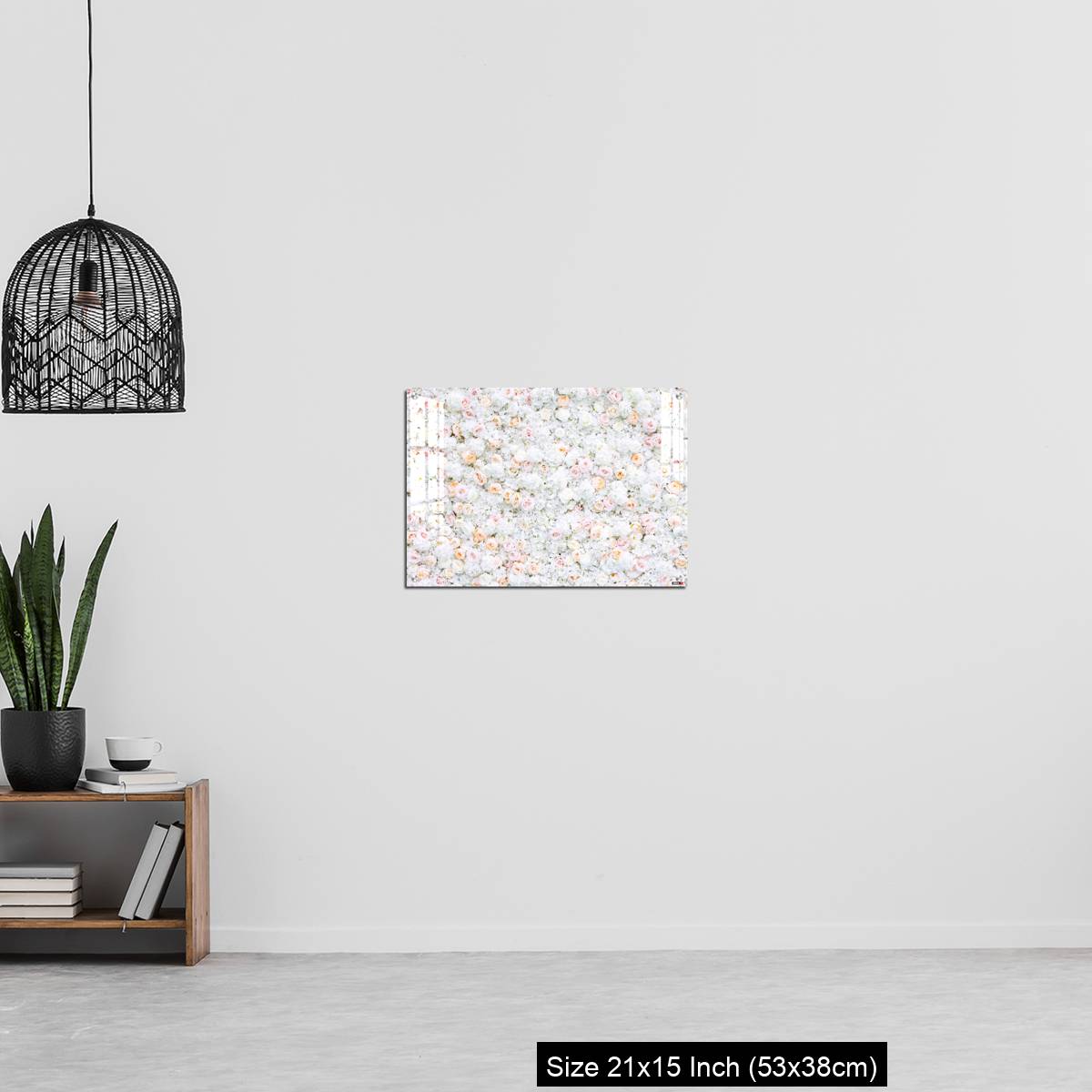 OMGs Acrylic Wall Decor – Flowers wall background with white and light orange roses. - Image 20