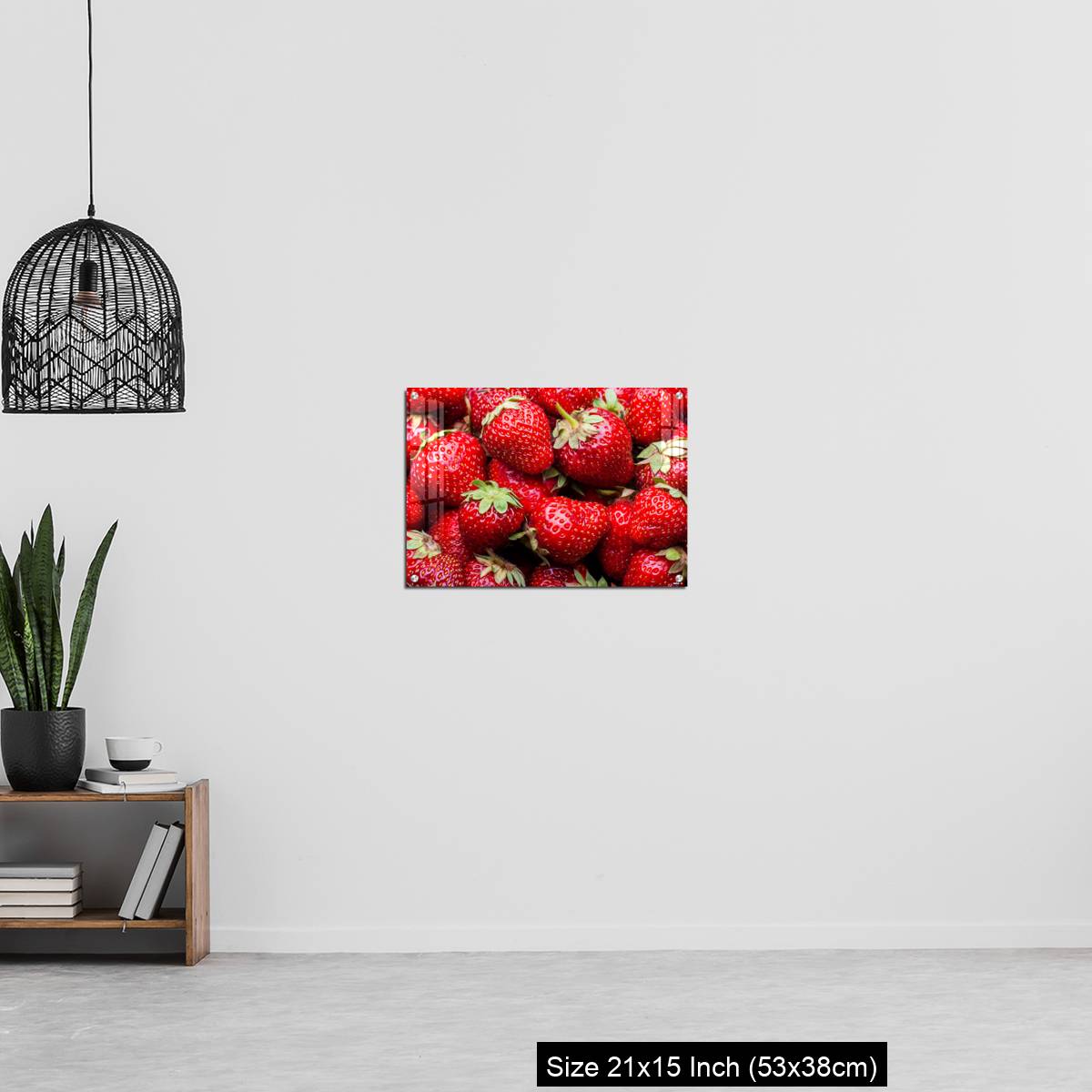 OMGs Acrylic Wall Decor – Ripe organic strawberries full frame background - Image 20