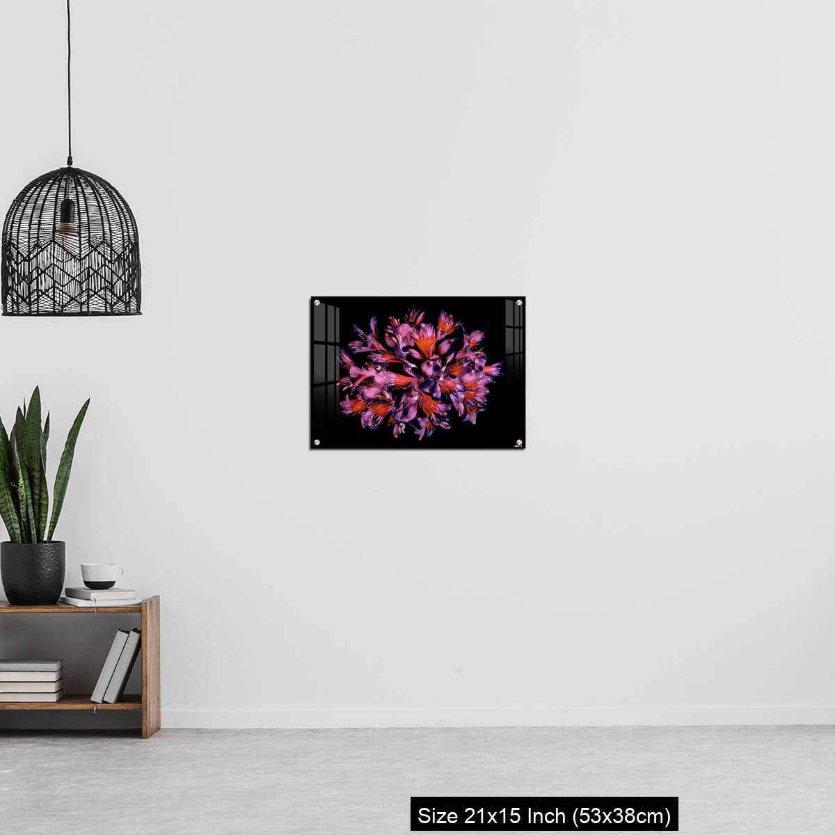 OMGs Acrylic Wall Decor – Vibrant coloured floral abstract design using Peruvian lilies with black background - Image 20