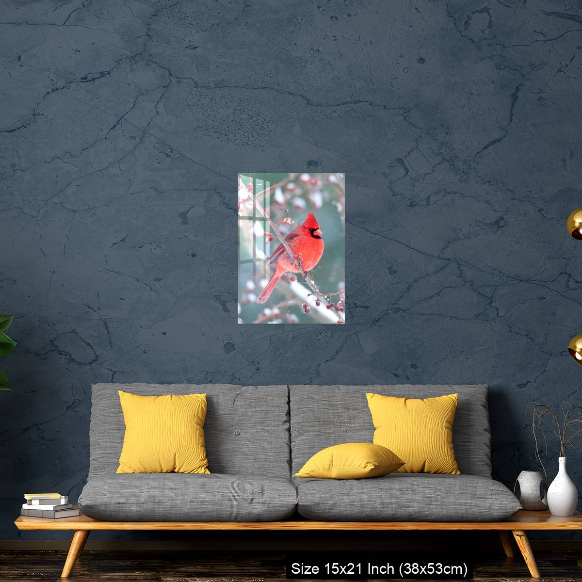 OMGs Acrylic Wall Decor – Northern Cardinal and light snow in winter - Image 21