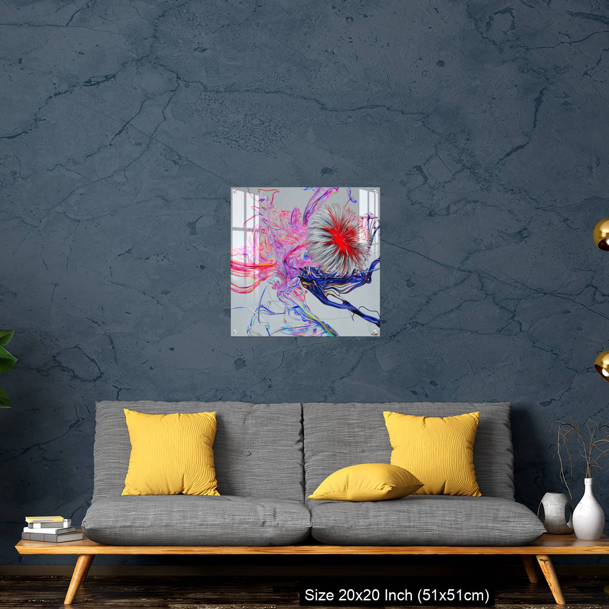 OMGs Acrylic Wall Decor – Flower abstract 3D color wired glass  background - Image 21