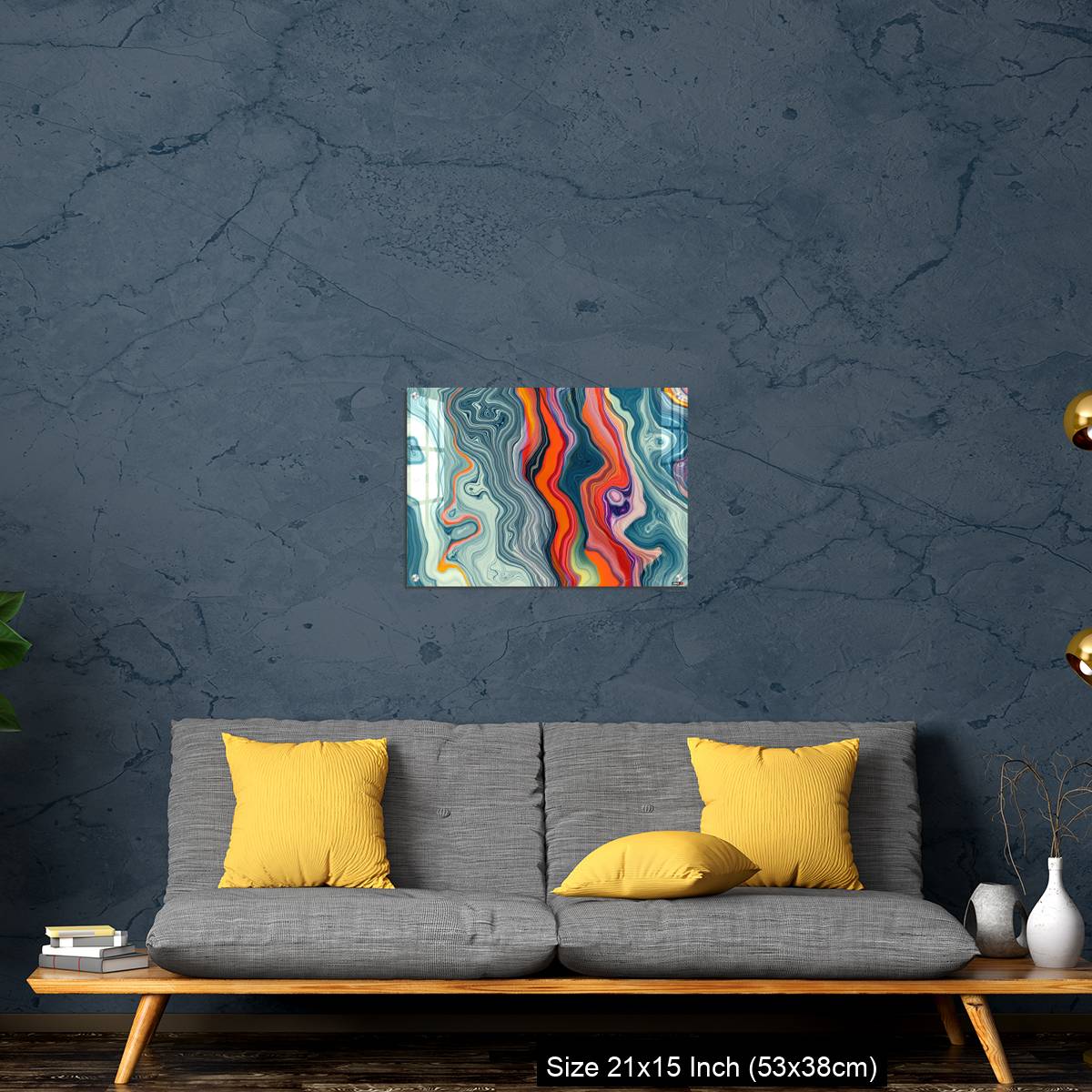 OMGs Acrylic Wall Decor – Abstract Marble Waves Acrylic Background. Gray Orange Marbling Texture. Agate Ripple Pattern. - Image 21