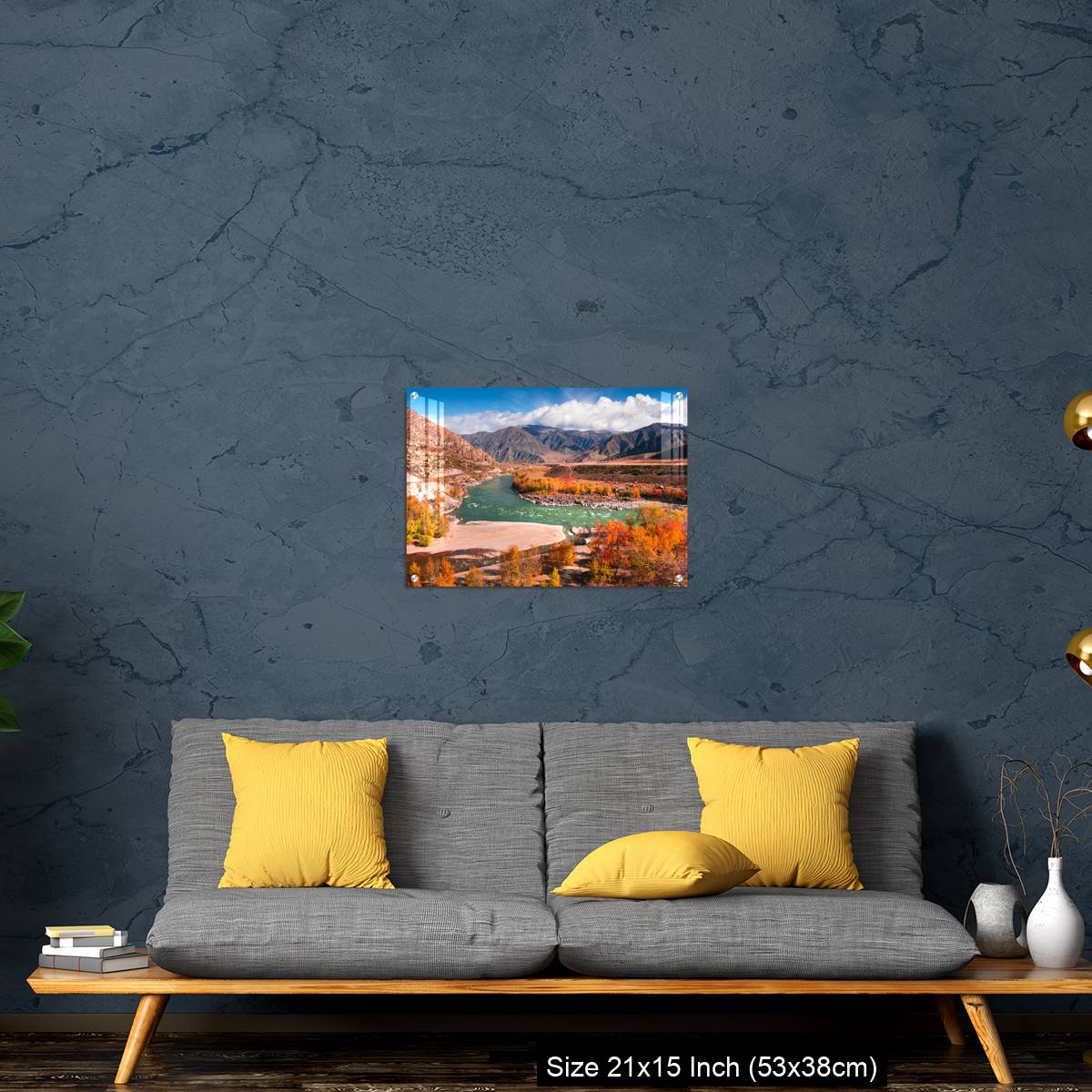 OMGs Acrylic Wall Decor – Autumn landscape of Katun river and mountains with yellow trees in Altai, Siberia, Russia. - Image 21