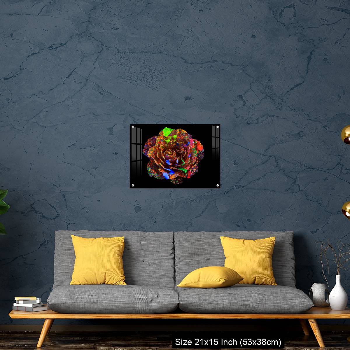 OMGs Acrylic Wall Decor – Flower on Color ink illuminating with black light - Image 21