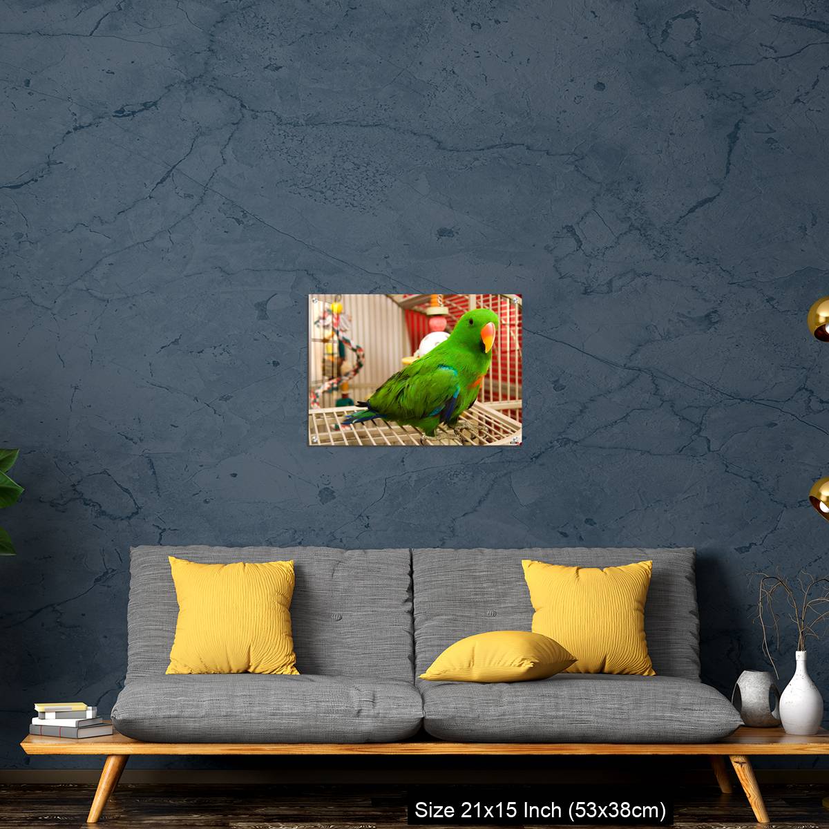 OMGs Acrylic Wall Decor – Green parrot perched on the open door of its cage - Image 21