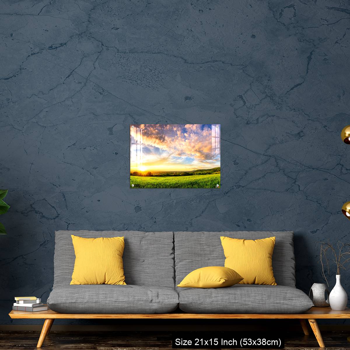 OMGs Acrylic Wall Decor – Panorama of colourful sunset on a green meadow - Image 21