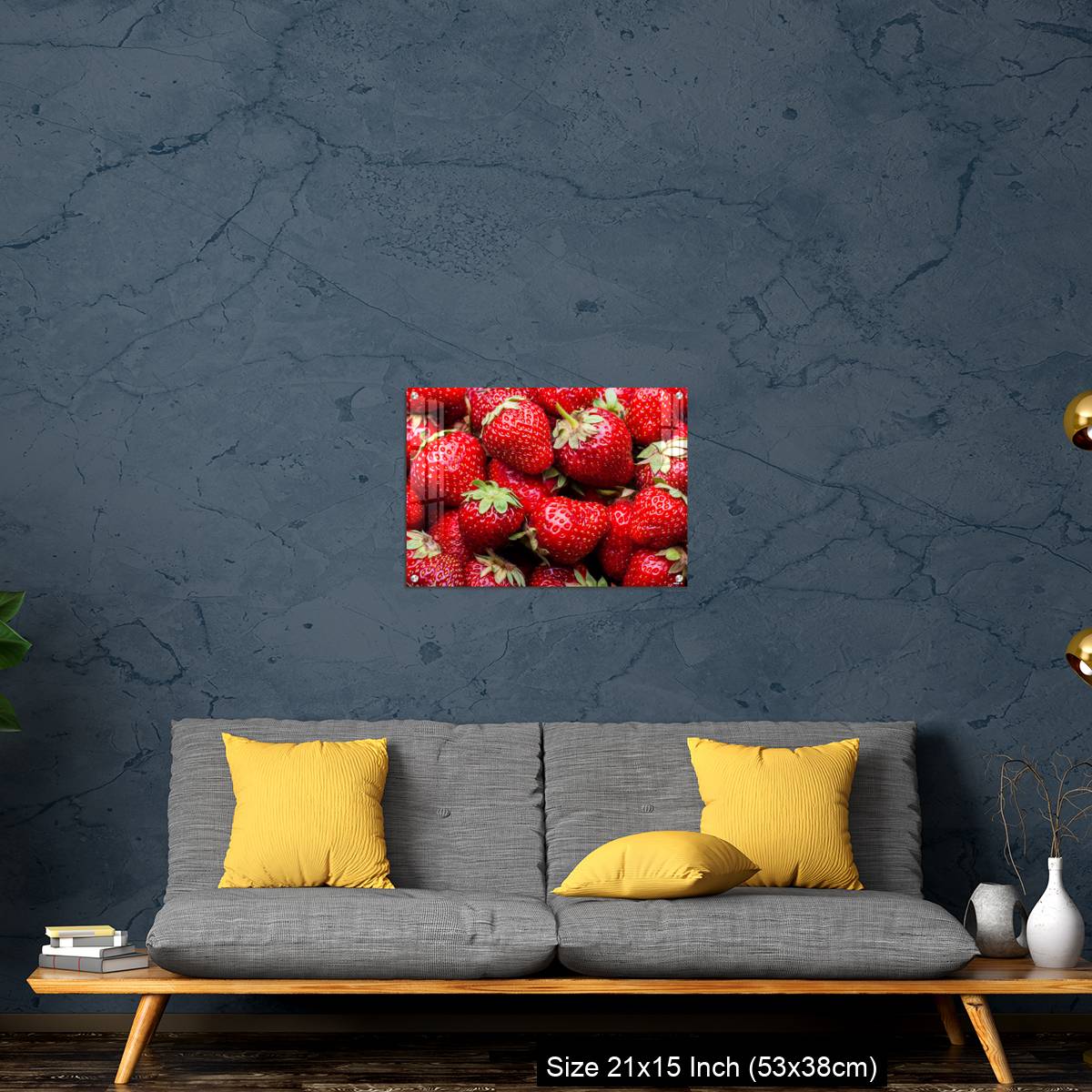 OMGs Acrylic Wall Decor – Ripe organic strawberries full frame background - Image 21