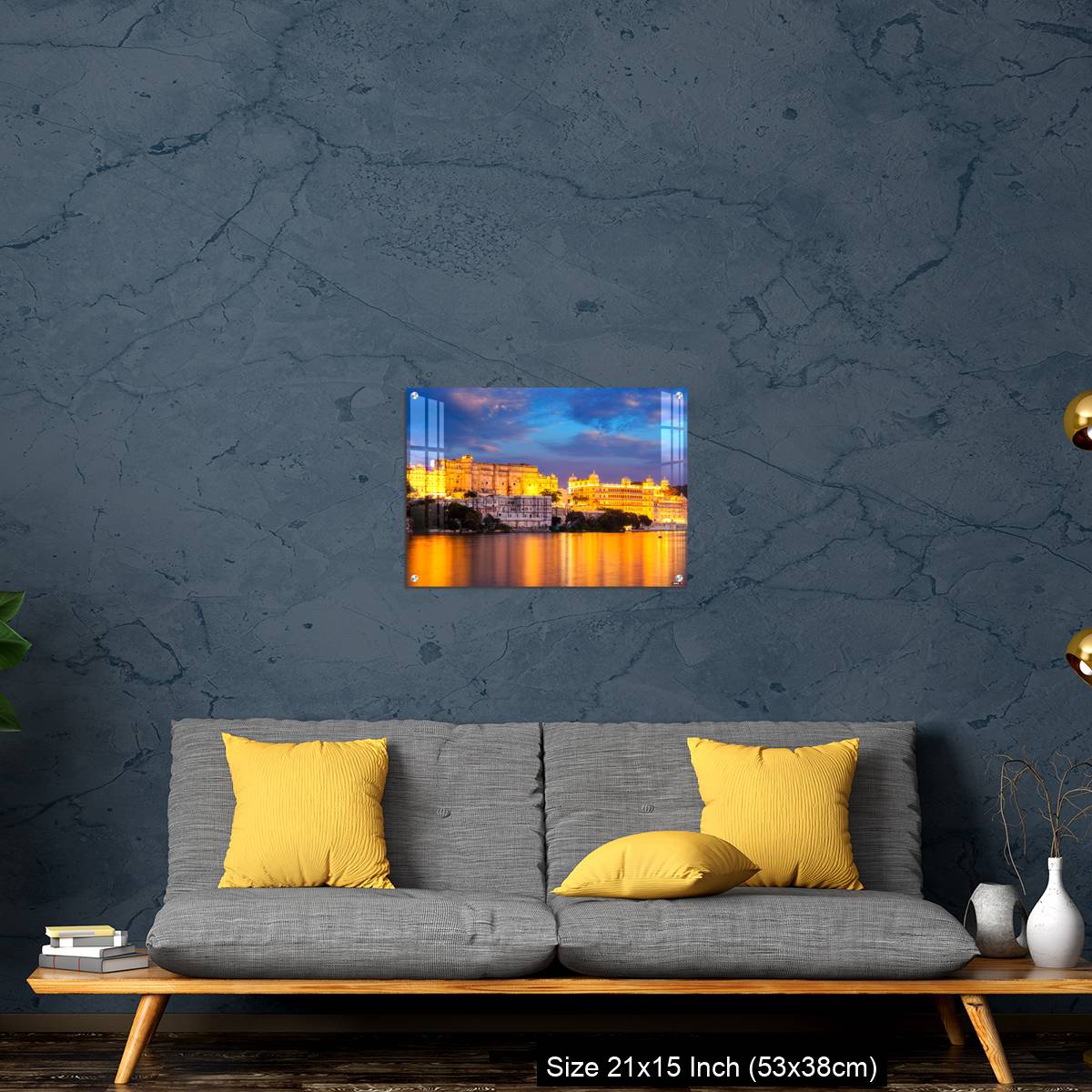OMGs Acrylic Wall Decor – Udaipur City Palace in the evening view. Udaipur, India - Image 21