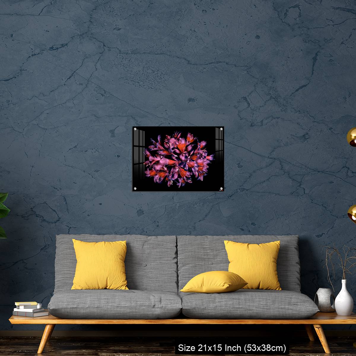 OMGs Acrylic Wall Decor – Vibrant coloured floral abstract design using Peruvian lilies with black background - Image 21