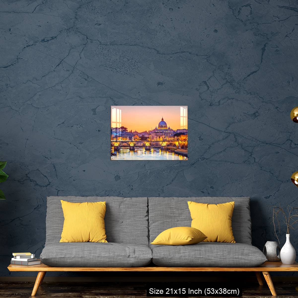 OMGs Acrylic Wall Decor – View on Tiber and St. Peter's cathedral at night, Rome - Image 21