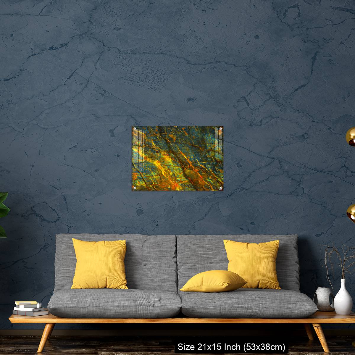 OMGs Acrylic Wall Decor – Yellow orange blue abstract grunge background - Image 21