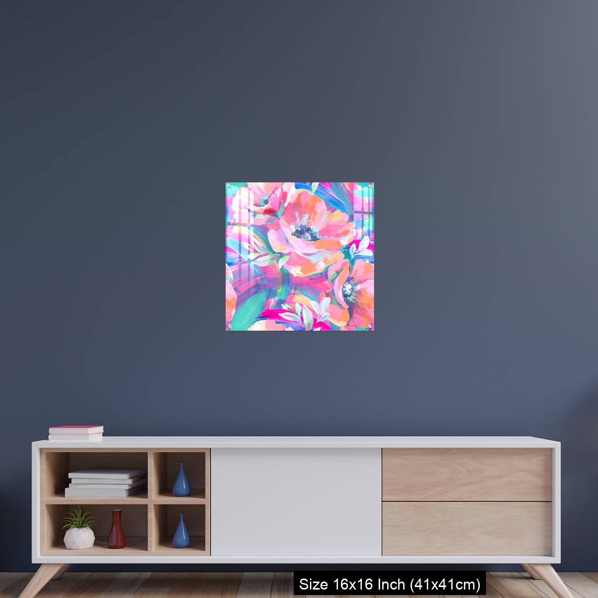 OMGs Acrylic Wall Decor – Acrylic flowers, leaves, paint smears seamless pattern. - Image 22