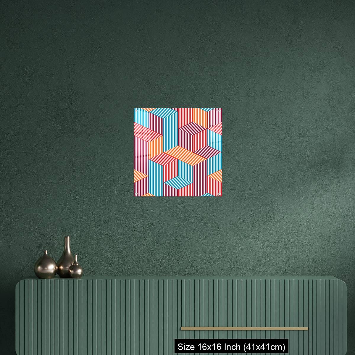 OMGs Acrylic Wall Decor – 3D dimensional lined cubes seamless pattern, geometric endless texture with lines and boxes - Image 23