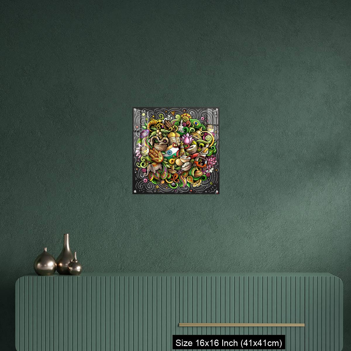 OMGs Acrylic Wall Decor – India hand drawn cartoon doodles - Image 23