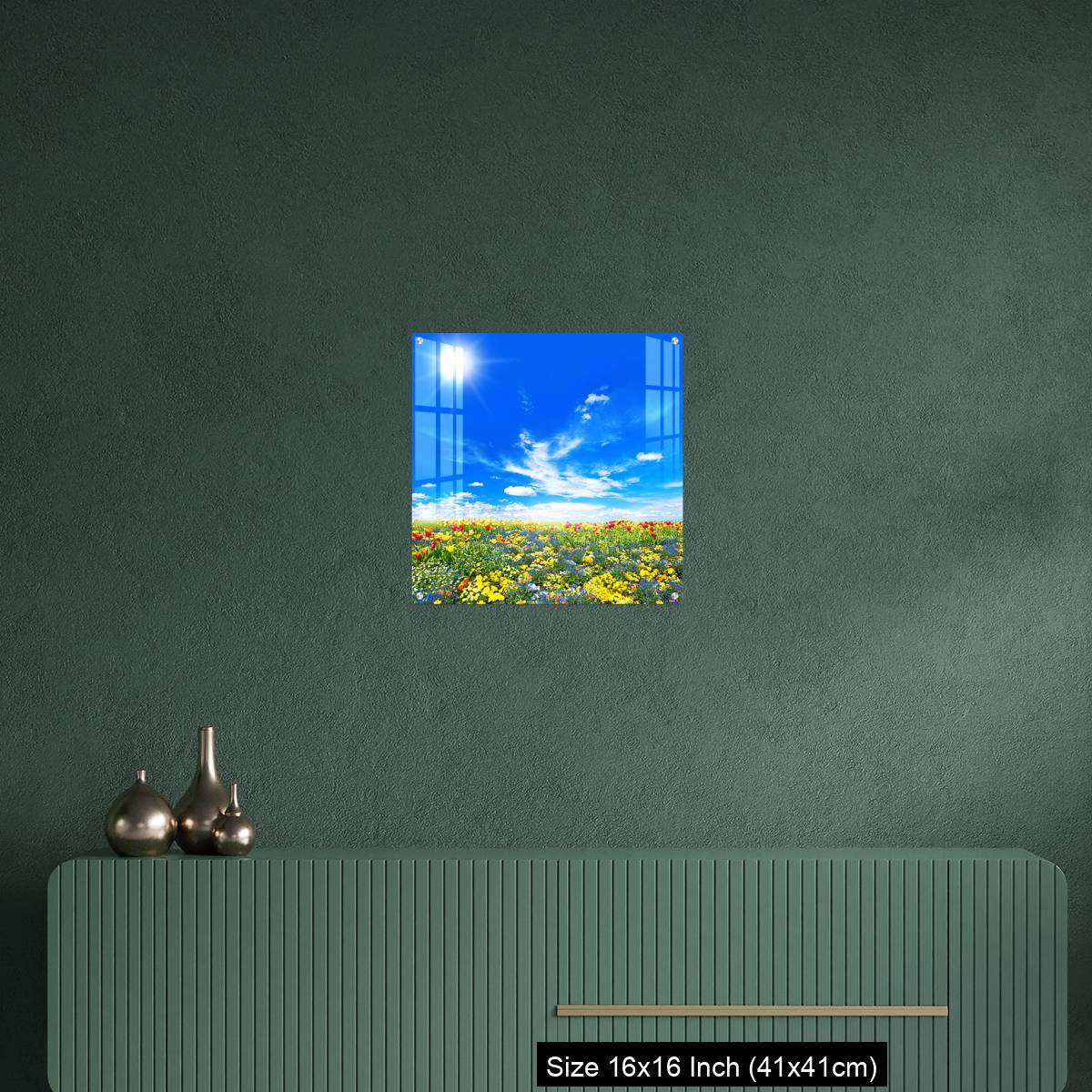 OMGs Acrylic Wall Decor – Meadow with colorful spring flowers. Tulips - Image 23