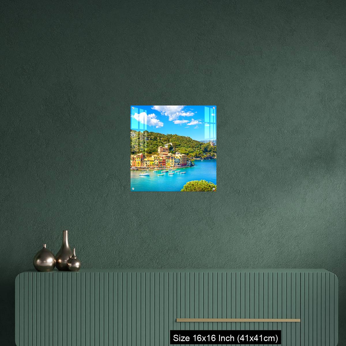 OMGs Acrylic Wall Decor – Portofino luxury village landmark, panoramic aerial view. - Image 23