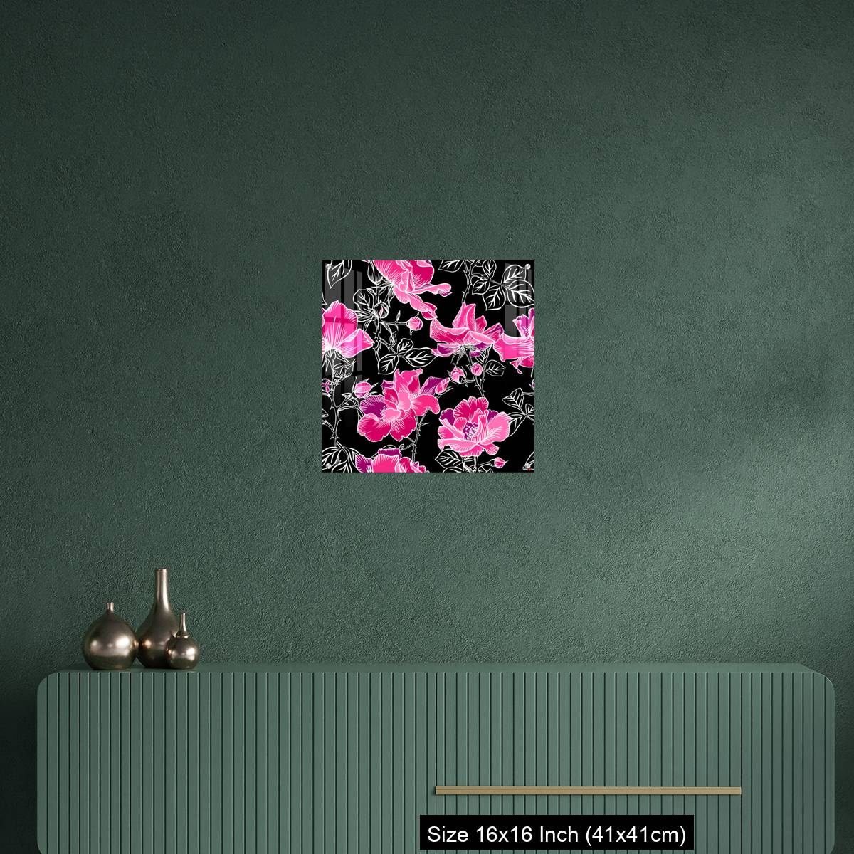 OMGs Acrylic Wall Decor – Seamless pattern with blossom red large roses petals buds and leaves. - Image 23