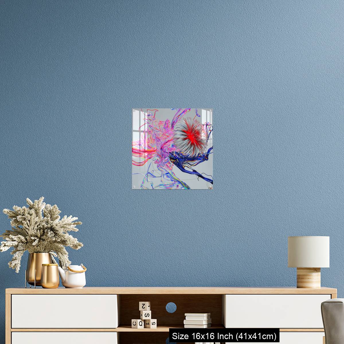 OMGs Acrylic Wall Decor – Flower abstract 3D color wired glass  background - Image 24