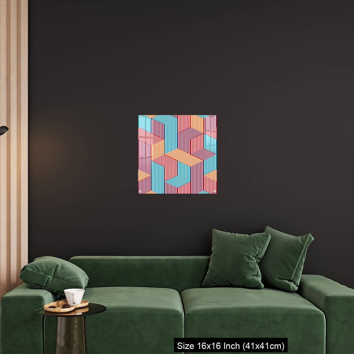 OMGs Acrylic Wall Decor – 3D dimensional lined cubes seamless pattern, geometric endless texture with lines and boxes - Image 25